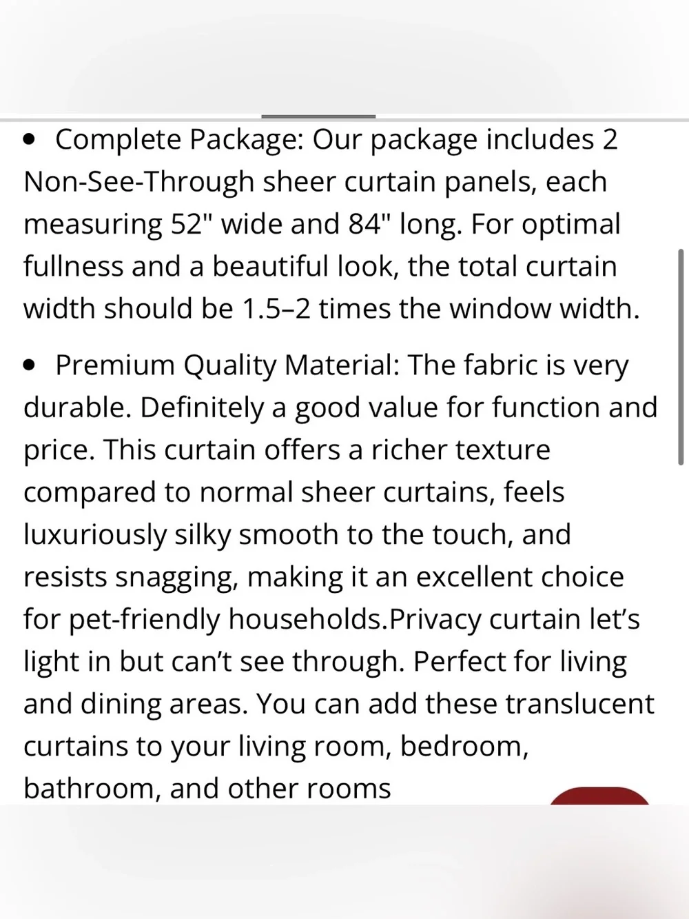 IVORY Sheer Curtains 52x84” (2 Panels)